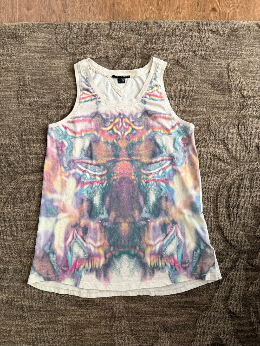 Theyskens' Theory Tank with Pastel Tie-Dye Print